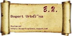 Bogert Urbána névjegykártya